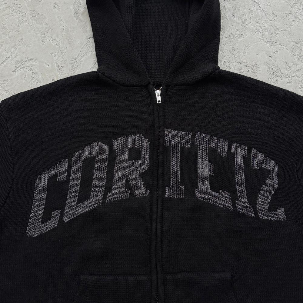 3M college knit zip hoodie-black
