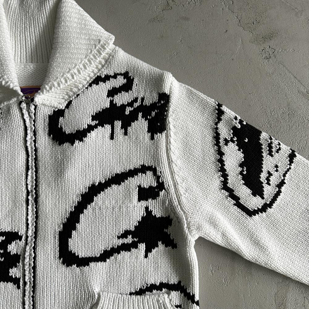 heavy knit jacquard sweater