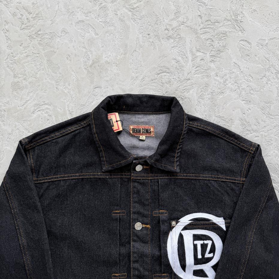 Crest Chainstitch Denim Jacket -Washed Black