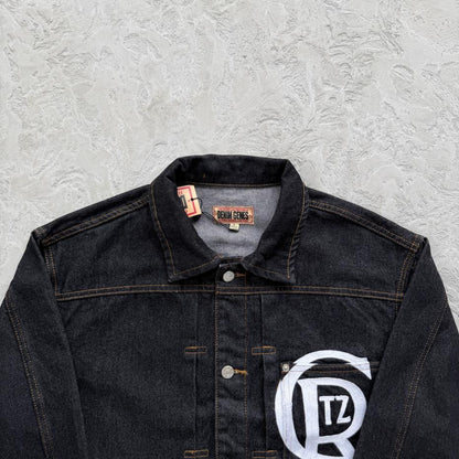 Crest Chainstitch Denim Jacket -Washed Black