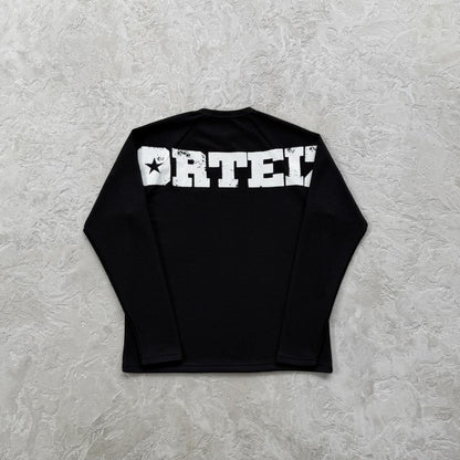 Star Raglan Waffle Thermal -Black