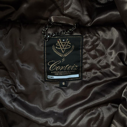 faux fur hooded jacket-brown