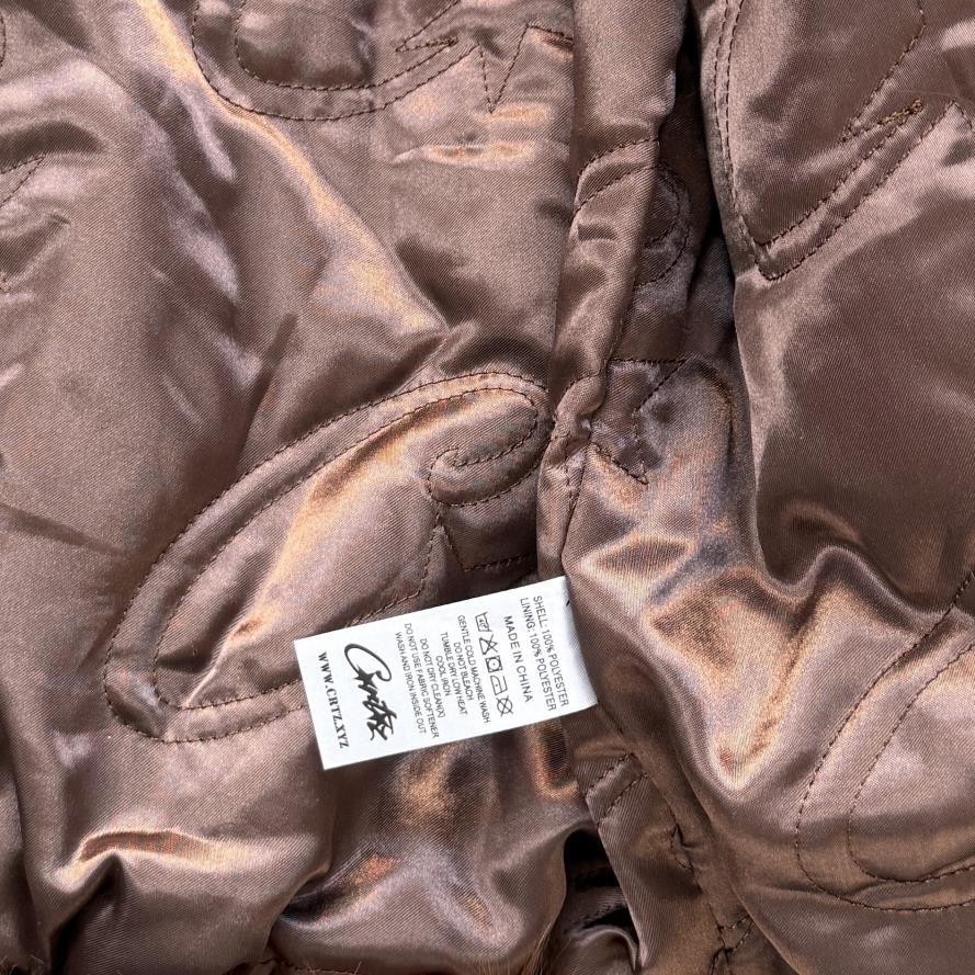 faux fur hooded jacket-brown