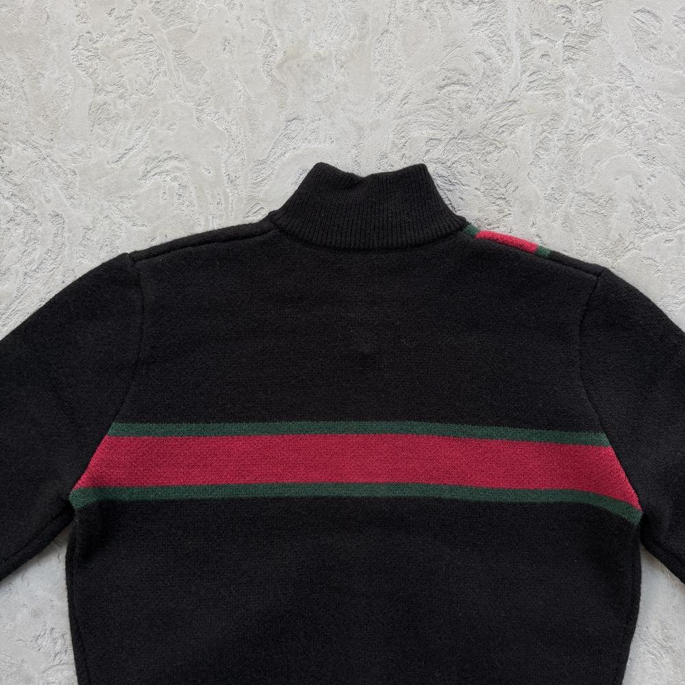 lux knit zip up-black