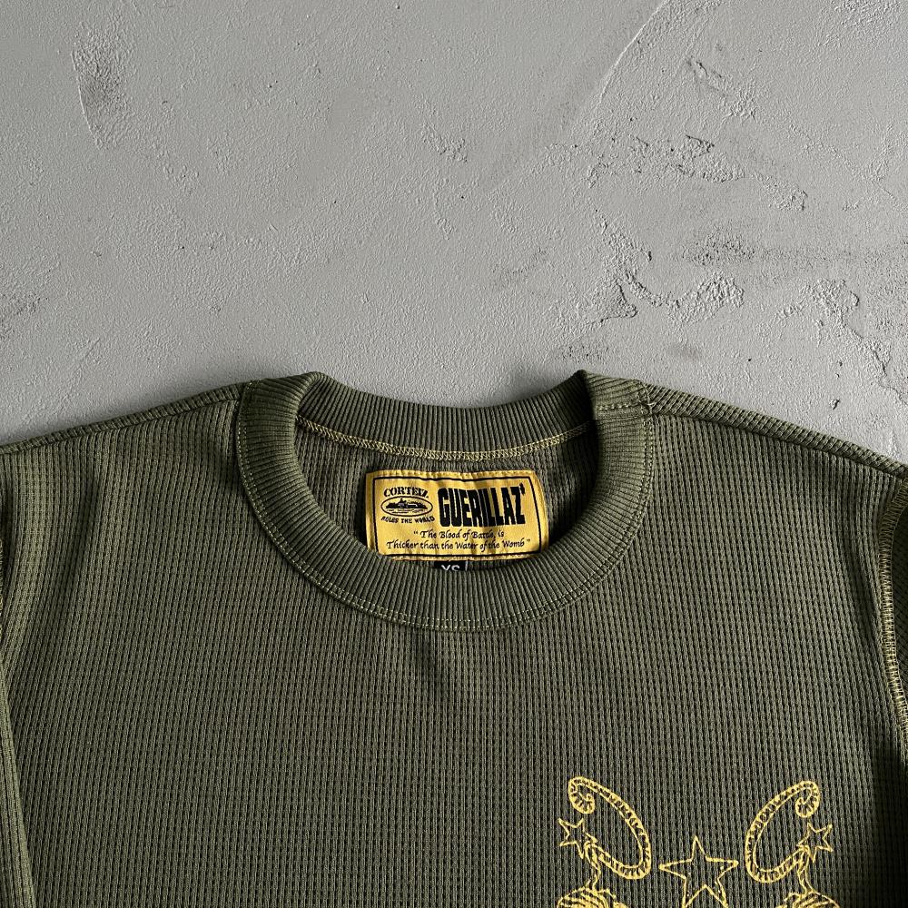 [Special Offer] Waffle Tiger Stars Long Sleeve-Green