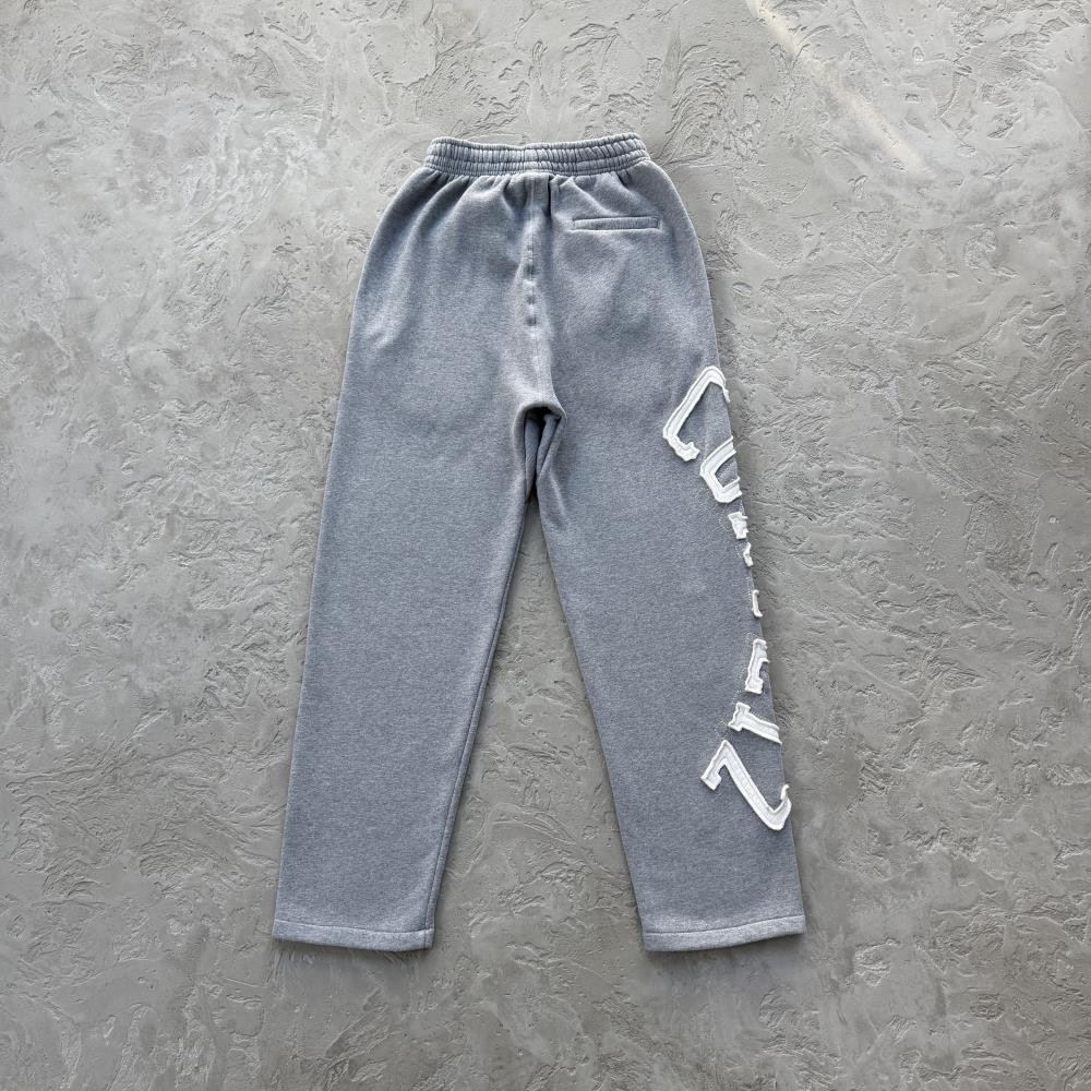 Lundun Stitch Zip Hoodie & STITCH OPEN HEM SWEATPANT-Heather Grey