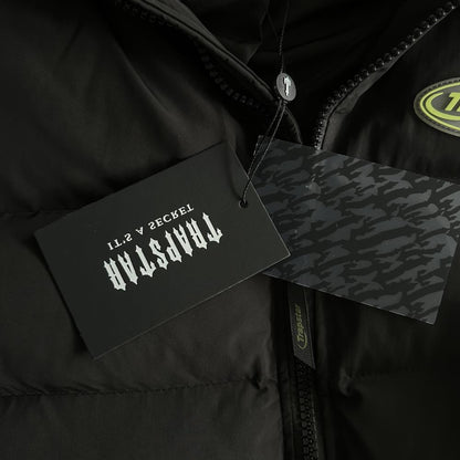 hyperdrive detachable hooded puffer jackst-fluorescent green label