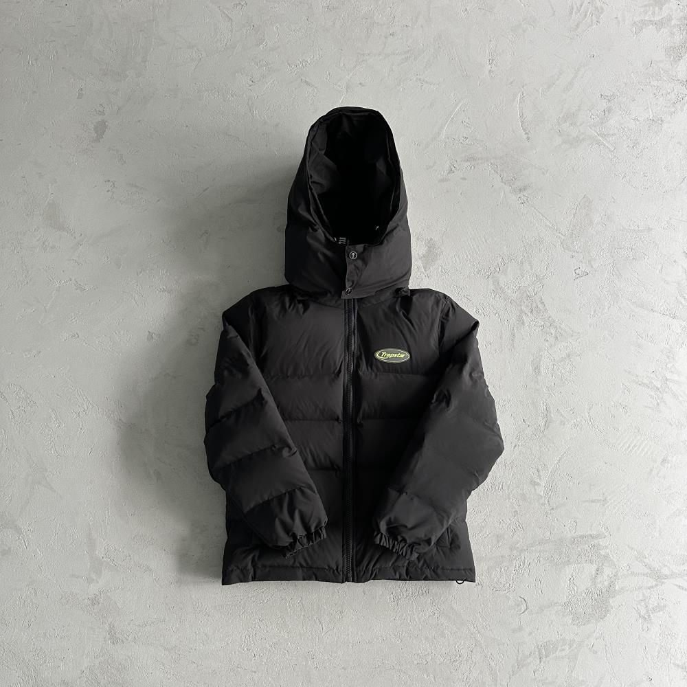 hyperdrive detachable hooded puffer jackst-fluorescent green label