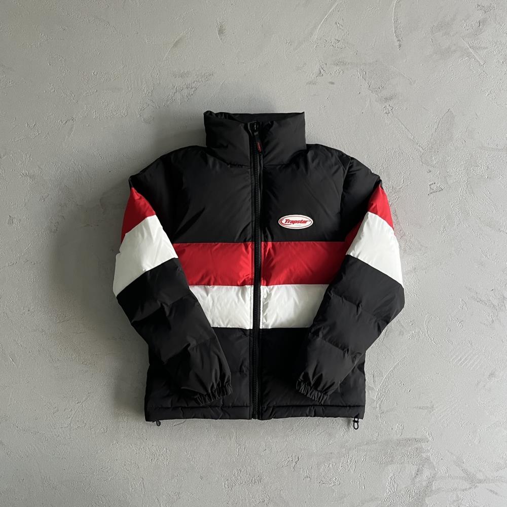 hyperdrive puffer jacket-blackredwhite