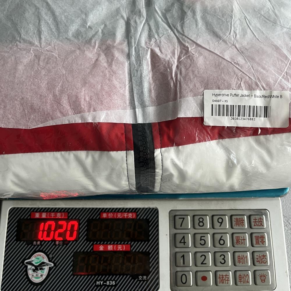 hyperdrive puffer jacket-blackredwhite