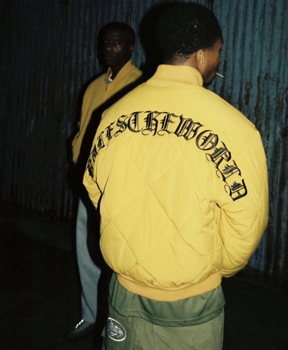olde english bomber jacket-yellow