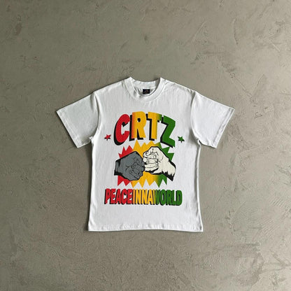 peaceinnaworld tee-White