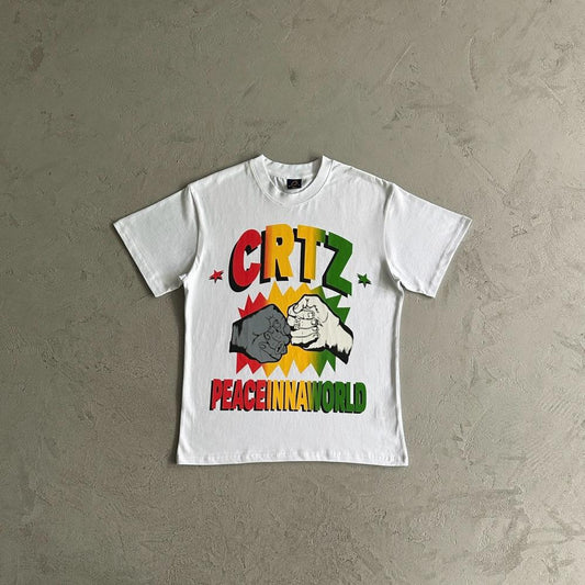 peaceinnaworld tee-White