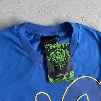 sy logo tee cobaltyellow blue