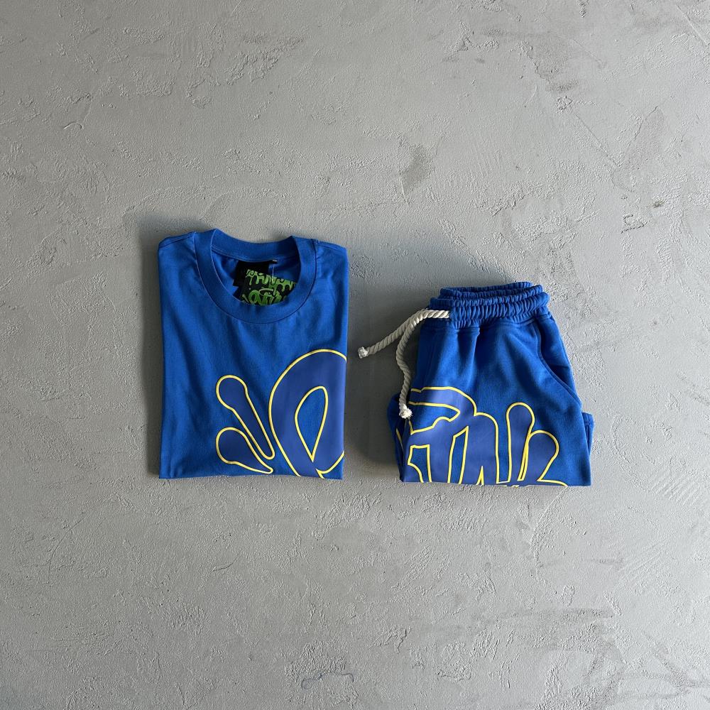 sy logo tee cobaltyellow blue