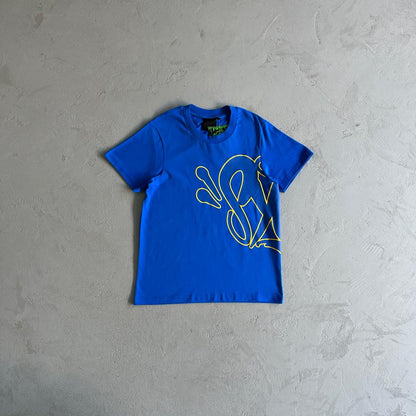 sy logo tee cobaltyellow blue