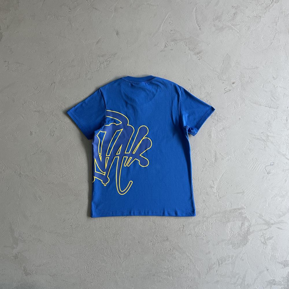 sy logo tee cobaltyellow blue