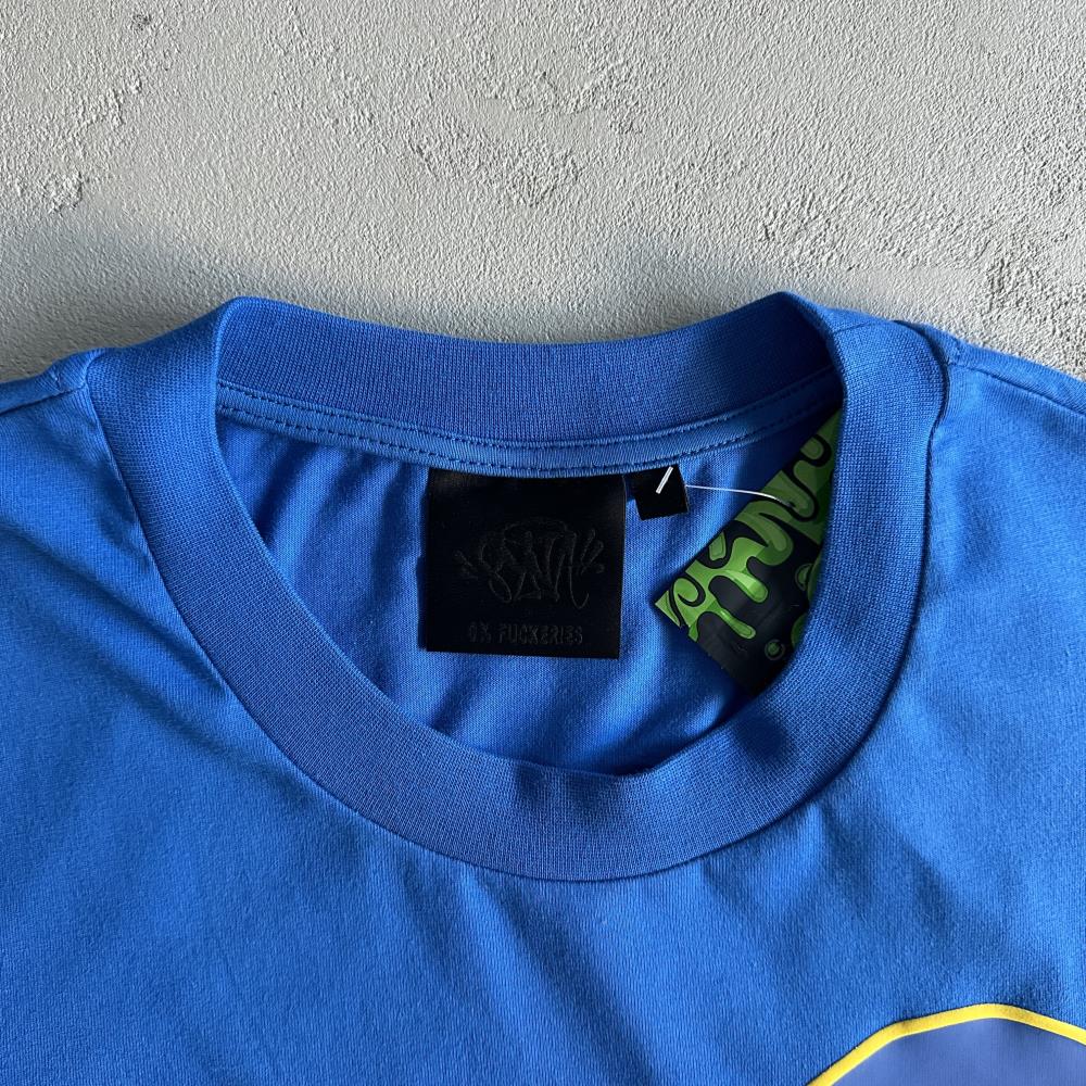 sy logo tee cobaltyellow blue