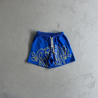 sy logo tee cobaltyellow blue