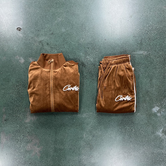 Velor track set - brown